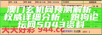 澳门玄机网预测解析，权威详细分析，跑狗论坛网5043资料