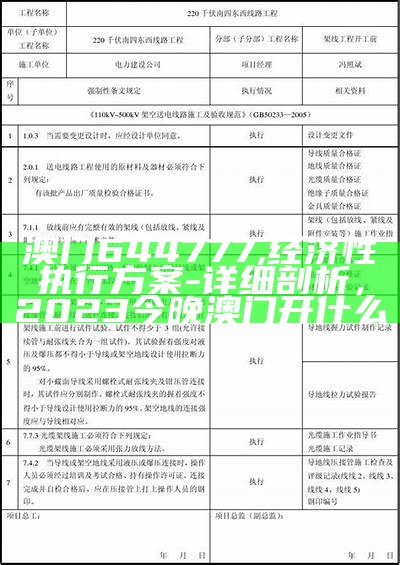 澳门644777,经济性执行方案 - 详细剖析，2023今晚澳门开什么